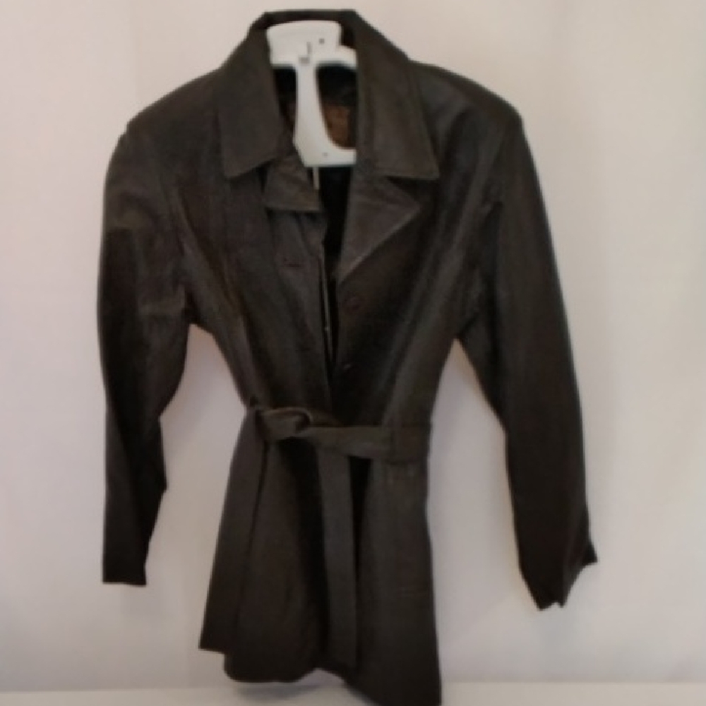 Henig Feurs Chocolate Brown Leather Coat